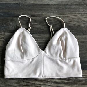 Aritzia Wilfred Free Ling Bustier Crop Top Longline Bralette 58821 Medium Cream